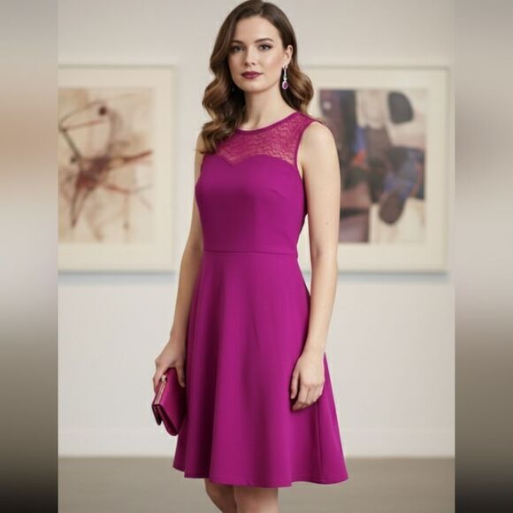 Nwt Red Valentino  Magenta Sleeveless Dress L - Picture 1 of 11